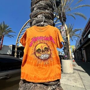 Metallica Tye Dye Burning Skull